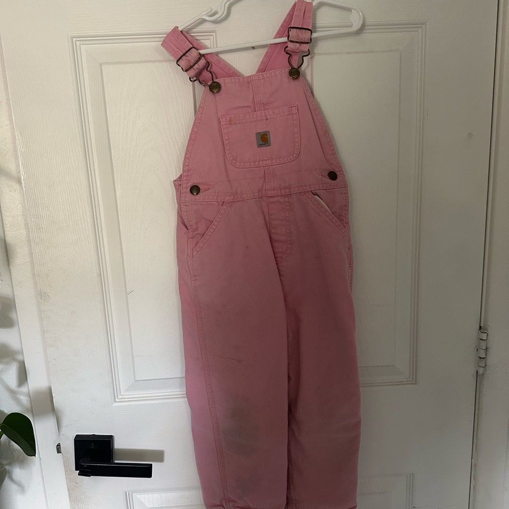 Kids Carhartt Light Pink Bib Overalls